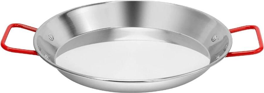 Grote Koekenpan Metalen Pan Koken Thuis Versterkte Klinknagels 28 cm Zilverkleurig