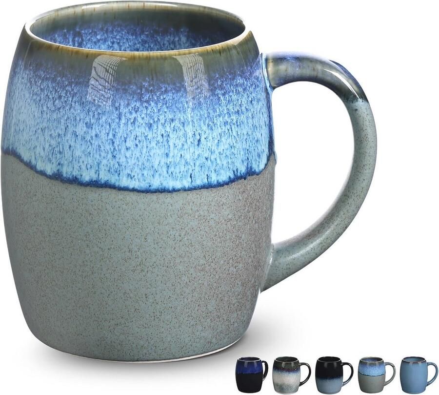 Grote koffiemok 500 ml Keramische cappuccinokop voor kantoor en thuis Magnetron en vaatwasmachinebestendig