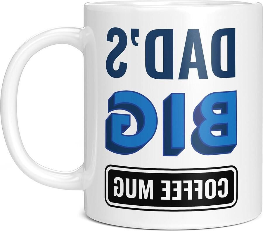 Grote Koffiemok Vader Oversized Mok voor Mannen Ochtendkoffie Drinken Extra Grote Inhoud 20 oz Wit