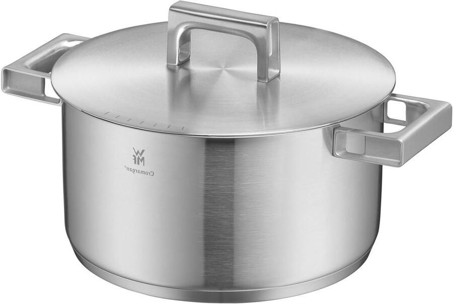 Grote Kookpan Braadpan Vleespan Koken voor Familie Warmte-reducerende Handgrepen 24 cm 5.7 Liter Zilver