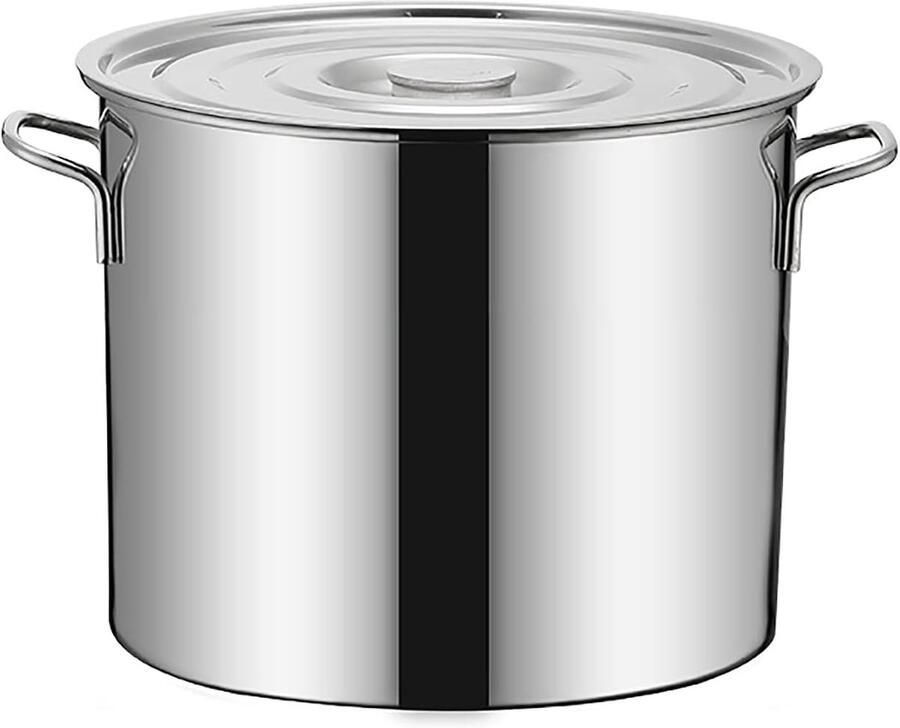 Grote kookpan Roestvrijstaal braadpan Intensief koken Smaakloos materiaal 31x22.5cm Zilver
