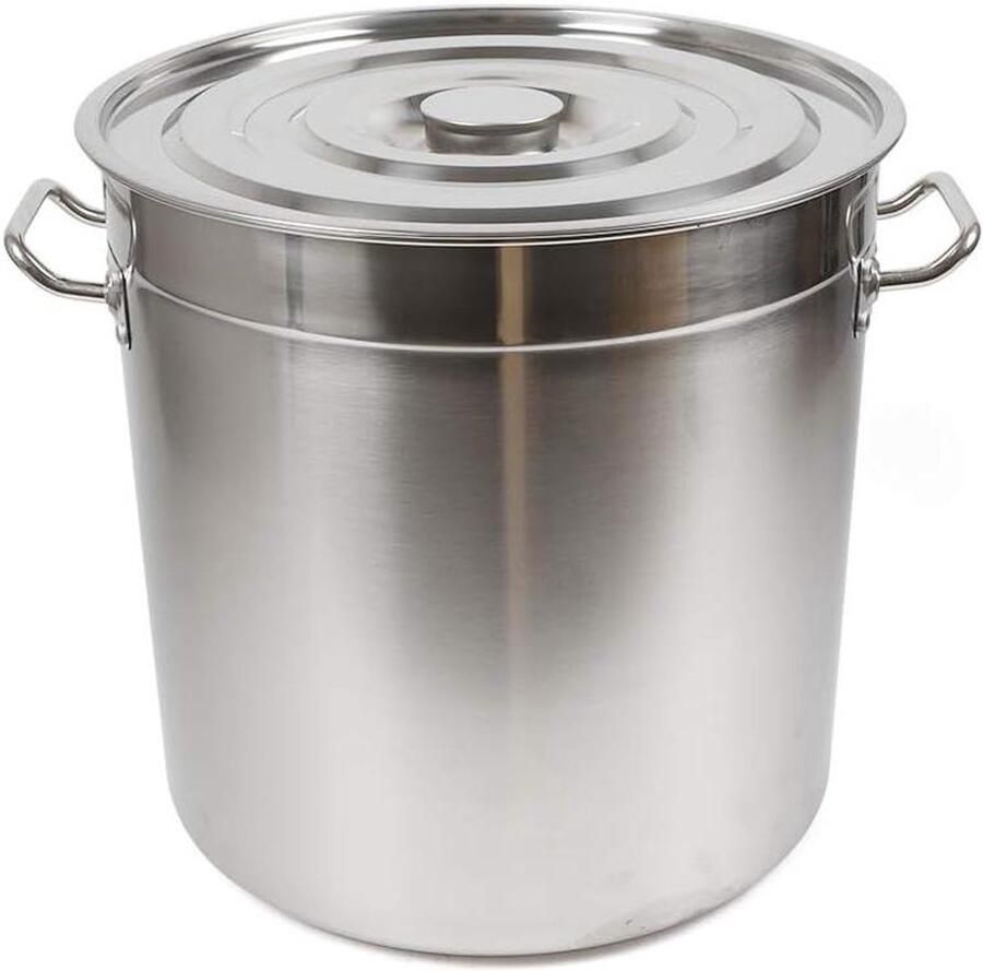 Grote Kookpan Soeppan Deksel Grote Maaltijden Koken Verdikte Bodem 35 Liter Zilver
