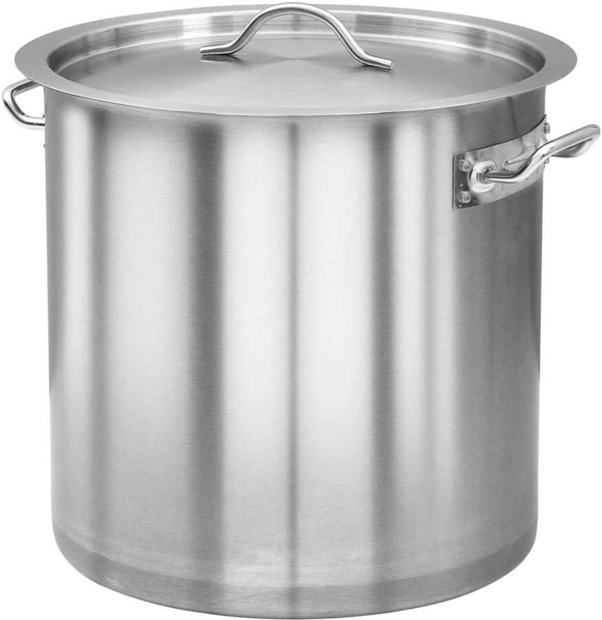 Grote Kookpan Soeppan Stoofpan Grote Maaltijden Bereiden Roestvrij Staal 26 Liter Zilver