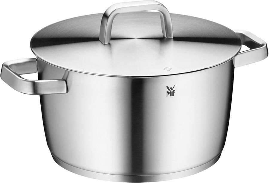 Grote Kookpan Soeppan Stoofpan Inductie Koken Ongecoat Roestvrij Staal 24 cm Diameter Zilver