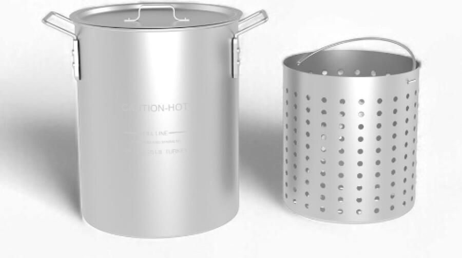 Grote Kookpan Stoofpan met Mand Grote Maaltijden Bereiden Inclusief Zeefmand en Deksel 30 Qt Capaciteit Aluminium