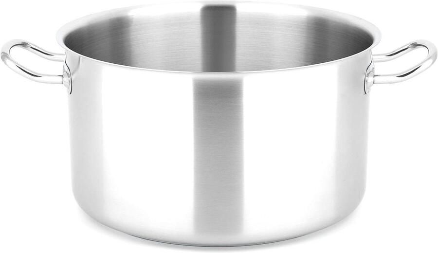 Grote kookpan Stoofpan soeppan Grote maaltijden maken Robuust roestvrij staal 36 cm 22 liter Zilver