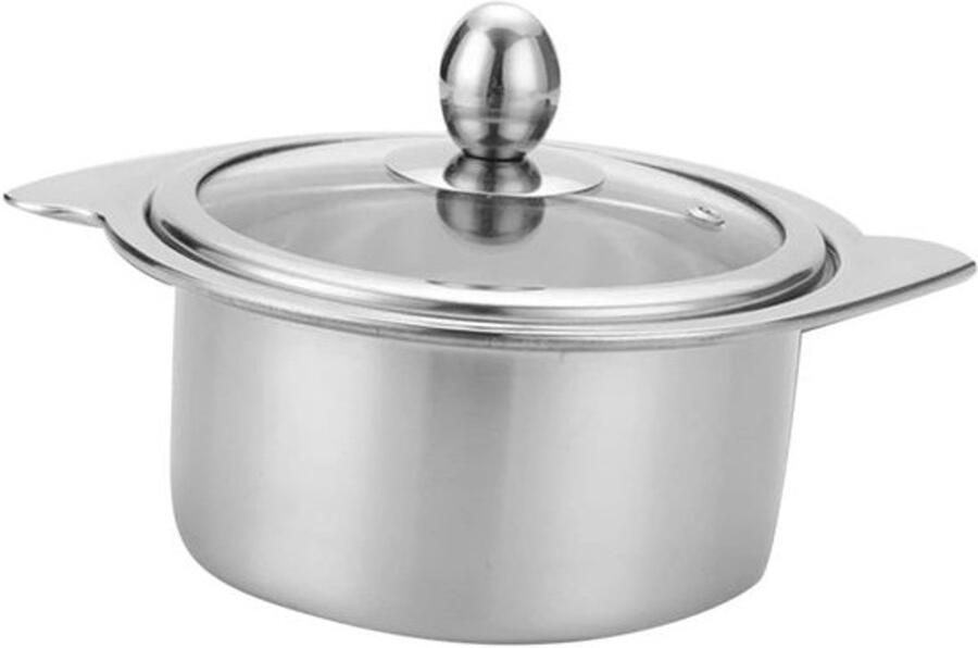 Grote Kookpot Elektrische Stoofpot Hete Pot Koken Roestvrij Staal Inductie 18 Cm Diameter Zilver