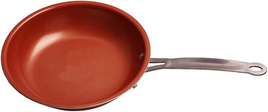 Grote Koperen Koekenpan 26 cm met Keramische Anti-aanbaklaag Geschikt voor Alle Warmtebronnen inclusief Inductie