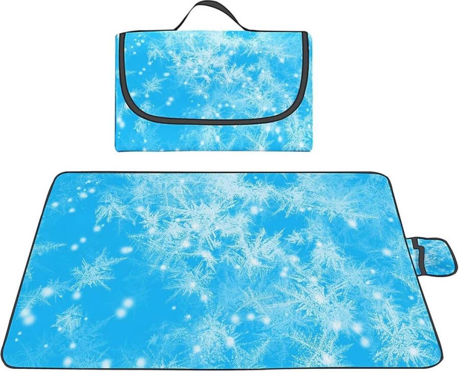 Grote Lichtblauwe Picknickdeken 200x300cm Waterdicht Machinewasbaar Draagbaar voor Buitenactiviteiten