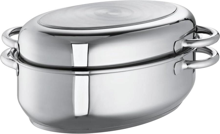 Grote Multibraadpan 34 cm RVS Geschikt voor Inductie 7 Liter Capaciteit