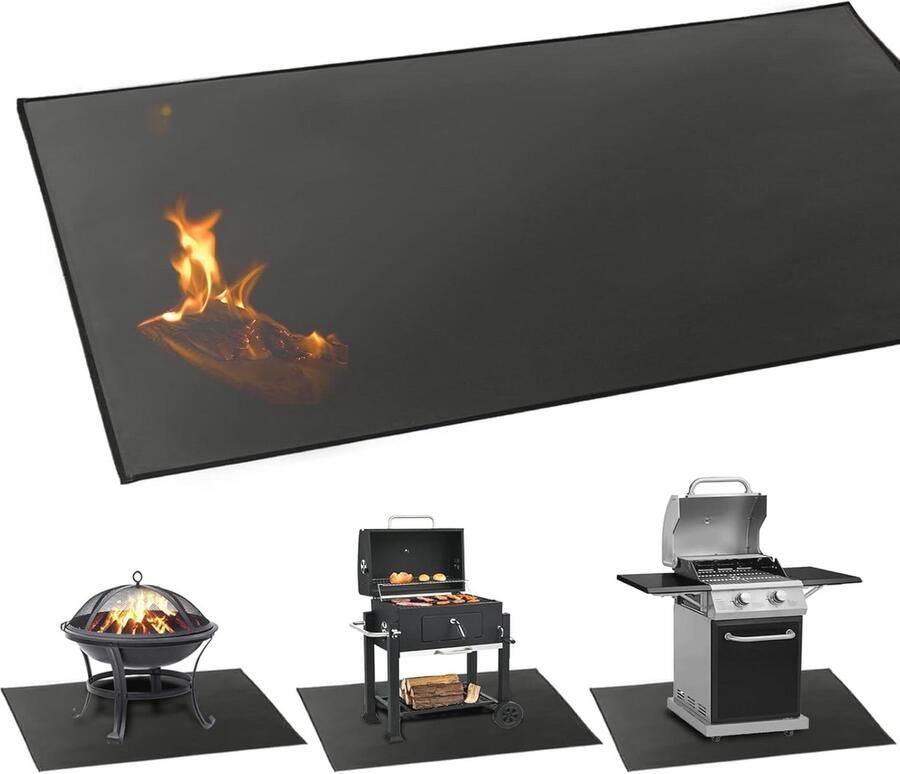 Grote onder grillmat 60 x 40 inch Brandwerende en waterdichte terrasbeschermer voor grill en open haard