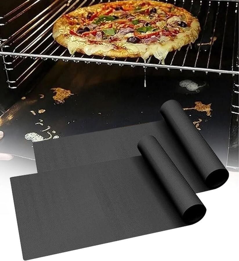 Grote ovenmat met antiaanbaklaag duurzaam en wasbaar 40 x 60 cm set van 2 ideaal voor bakken en grillen