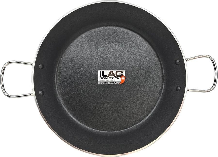 Grote Paella Pan 42 cm voor 9-10 Personen met Anti-Aanbaklaag en Geschikt voor Inductie