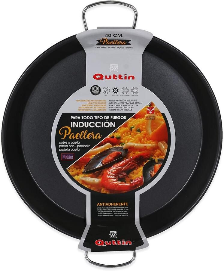 Grote Paella Pan met Antiaanbaklaag 40 cm Geschikt voor alle Warmtebronnen