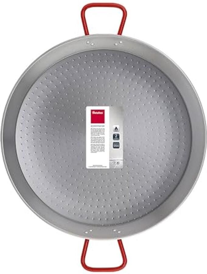 Grote Paella Pan van Gepolijst Staal 16 Porties 55 cm