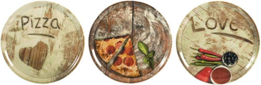 Grote Pizzaborden Set van 3 Decoratieve Keramische Borden Ø 31 5 cm voor Pizza Taart en Snacks