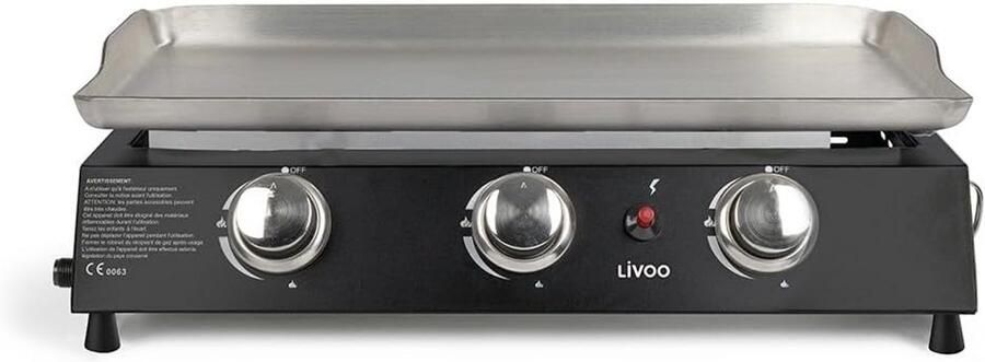 Grote Plancha Gasbarbecue 3 Pits Met Hoog Vermogen (7200W) Geschikt Voor Propane