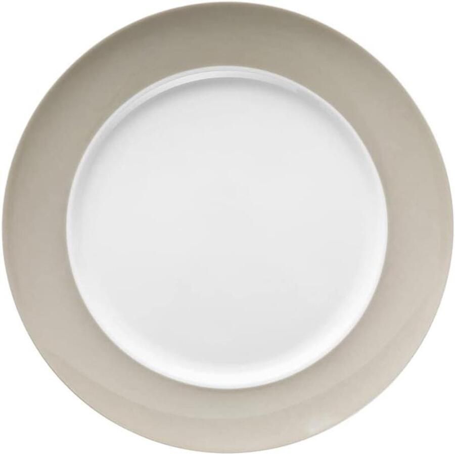 Grote Platte Porseleinen Grillplaat Ø 27 cm Grijs Beige
