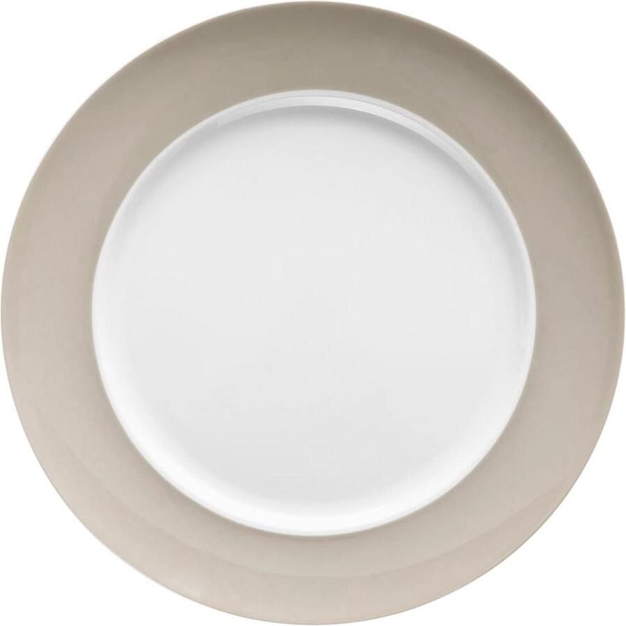Grote Platte Porseleinen Grillplaat Ø 27 cm Grijs Beige