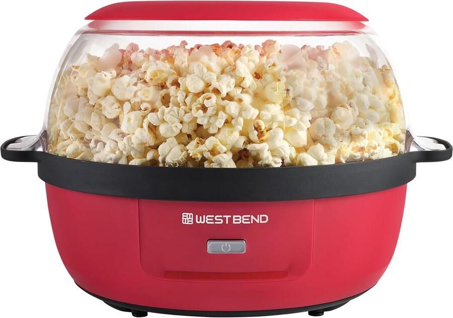 Grote Popcornmachine met Roterende Roerder en Serveerdeksel