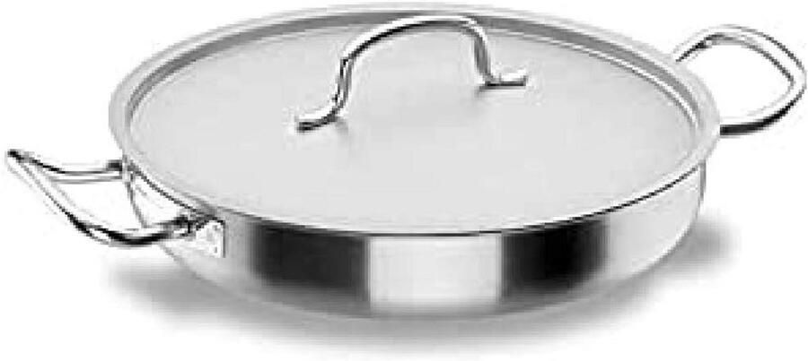 Grote Professionele Koekenpan RVS Geschikt voor Alle Warmtebronnen Inclusief Inductie