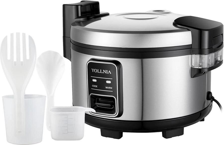 Grote Rijstkoker 11L voor 25 Personen met Warmhoudfunctie 1300W RVS