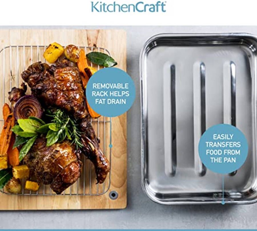 Grote Roestvrijstalen Braadplaat met Frame 43 x 31 cm - Foto 2