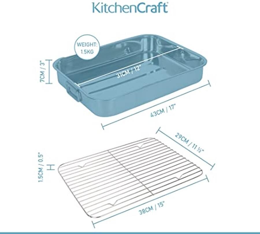Grote Roestvrijstalen Braadplaat met Frame 43 x 31 cm