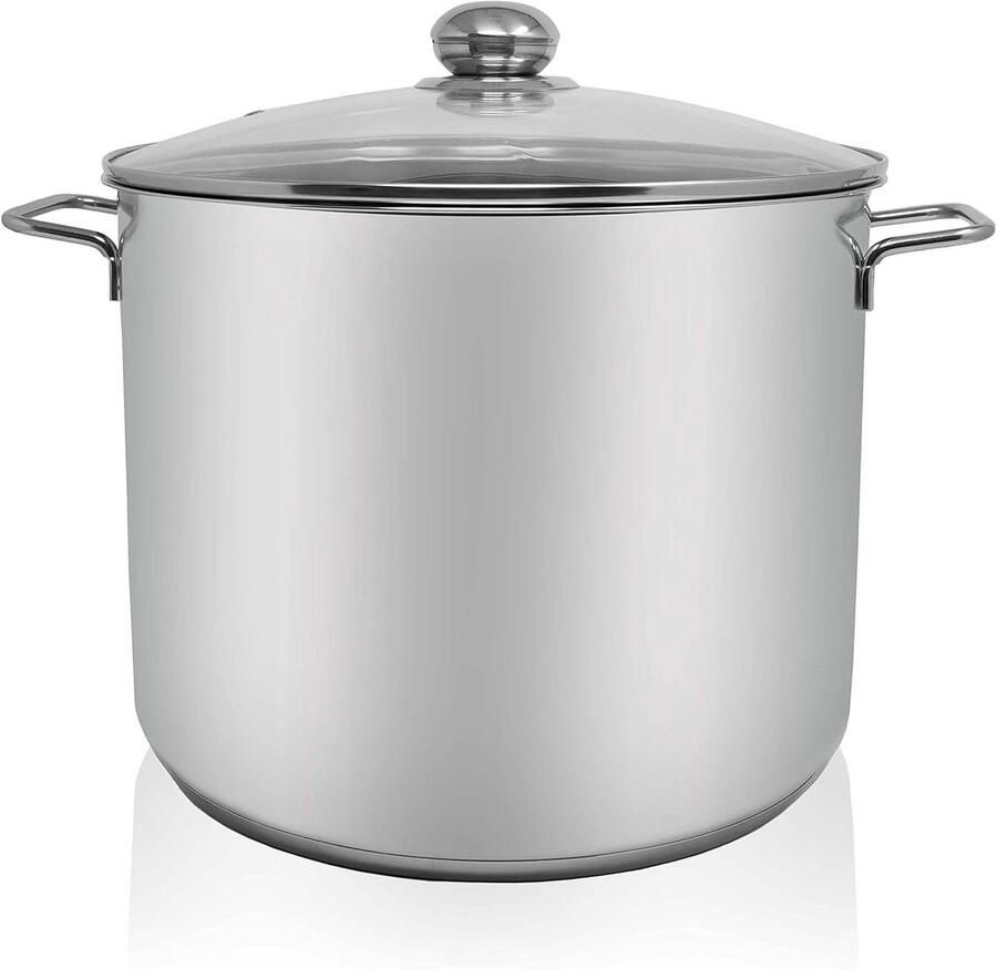 Grote Roestvrijstalen Pan Soeppan Kookpot Grote Hoeveelheden Bereiden Energiebesparende Capsulebodem 14 Liter Zilverkleurig