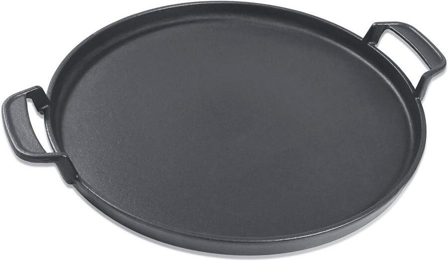 Grote ronde gietijzeren grillpan met handgrepen en schenktuiten multifunctionele braadpan 30 9 cm