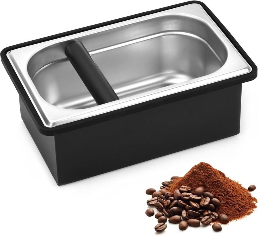 Grote RVS Espresso Knock Box voor Koffiedik Ideaal voor Koffiemachines en Barista Tools