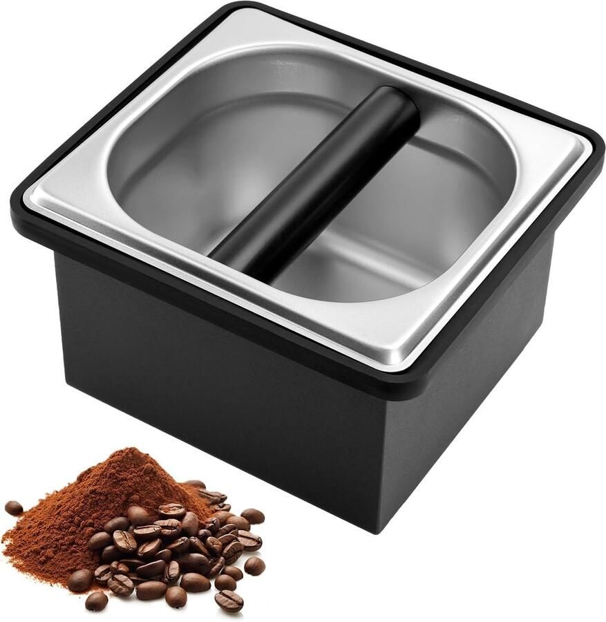 Grote RVS Espresso Knock Box voor Koffiedik Ideaal voor Koffiemachines en Barista's Duurzaam en Handig in Gebruik
