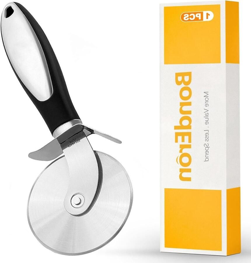 Grote RVS Pizzasnijder met Ergonomisch Handvat en Bescherming voor Blad Perfect voor Pizza Deeg en Flammkuchen