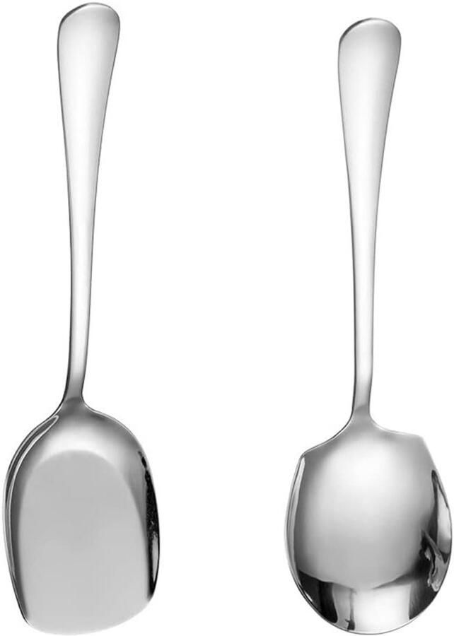 Grote RVS Serveerscheppen voor Buffet Vaatwasmachinebestendig Set van 4 Metalen Serveertangen in Zilver