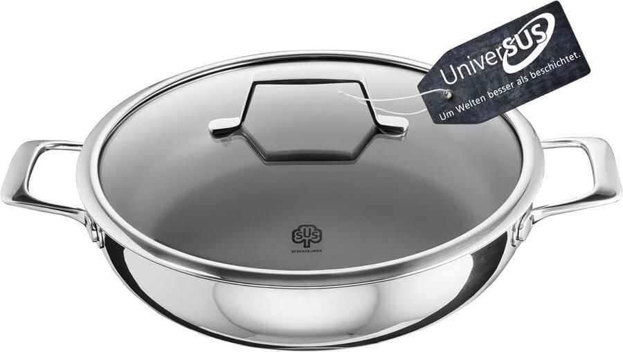 Grote RVS Stoofpan 28 cm met Universele Bodem en Krasbestendige Structuur