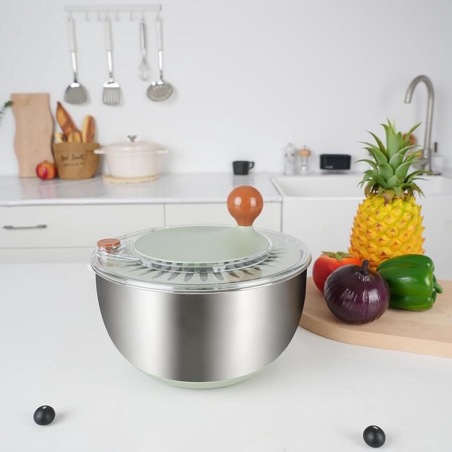 Grote Saladeschudder RVS 5.3L Groente- en Fruitdroger