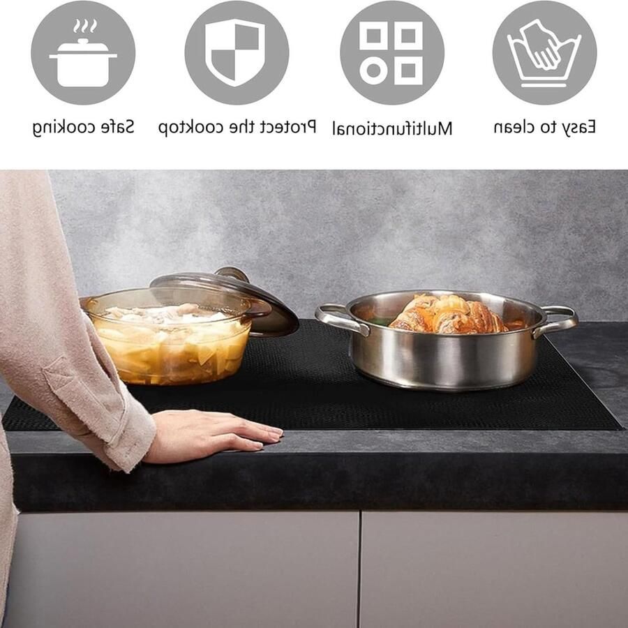 Grote siliconen beschermmat voor inductiekookplaat hittebestendige antislip en magnetische ondergrond voor optimale bescherming van uw kookplaat - Foto 1