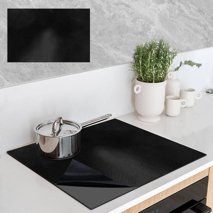 Grote siliconen inductiebeschermingsmat 52 x 60 cm warmte-isolerend rechthoekig magnetisch