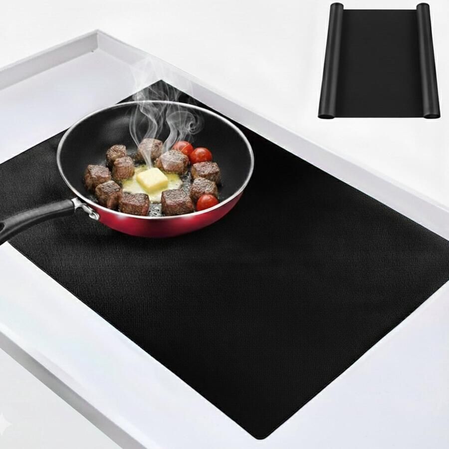 Grote siliconen inductiekookplaat beschermmat 52 x 78 cm hittebestendig herbruikbaar en isolerend ideaal voor inductiekookplaten