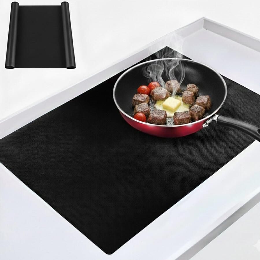 Grote siliconen inductiekookplaat beschermmat van 52 x 78 cm hittebestendig en herbruikbaar ideaal voor inductiekookplaten en keukenbescherming