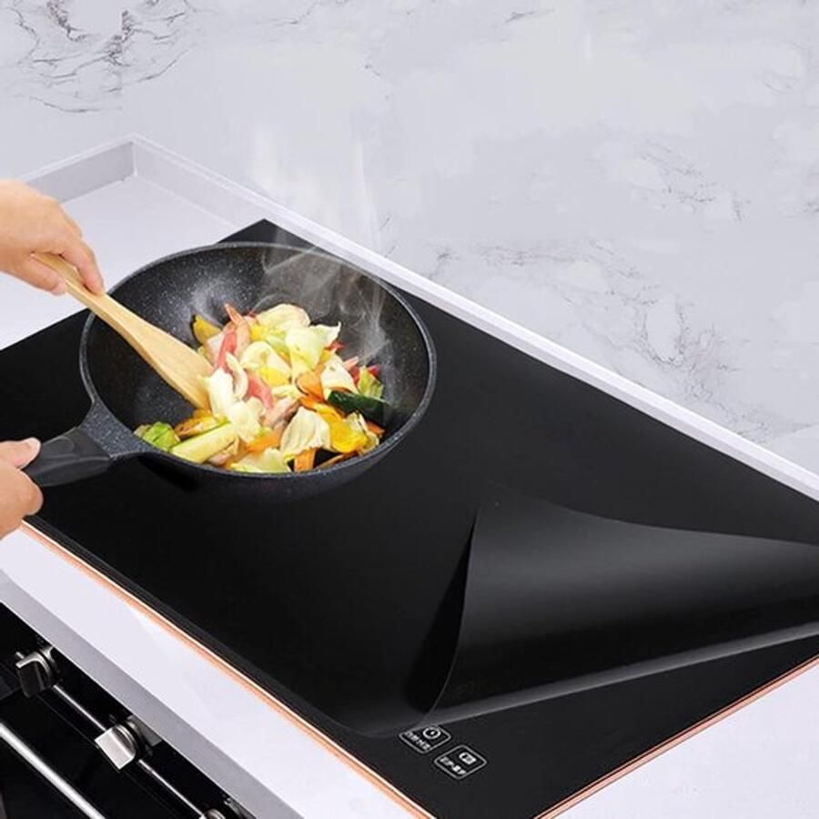 Grote Siliconen Mat voor Inductiekookplaat Bescherming tegen Hitte Antislip en Duurzaam 52 x 78 cm