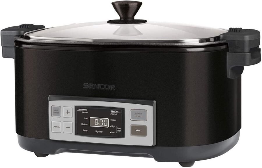 Grote Slowcooker 5.5 Liter met RVS en Antiaanbaklaag