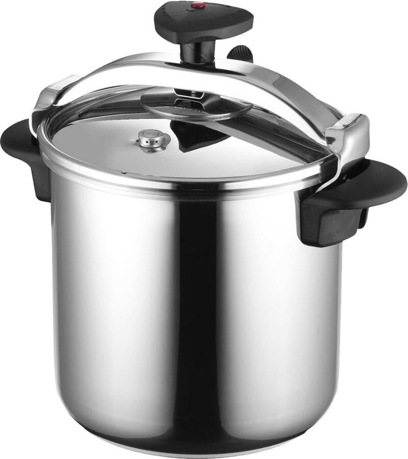 Grote Snelkookpan 14 Liter Roestvrij Staal Geschikt voor Alle Warmtebronnen