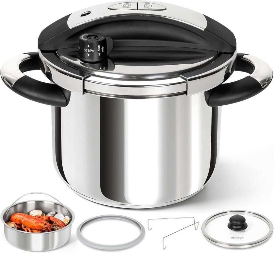 Grote Snelkookpan 6 Liter Roestvrij Staal