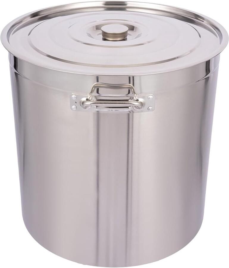 Grote Soeppan Kookpan Braadpan Groot Koken Koudmetalen Handgrepen 98 Liter Zilver