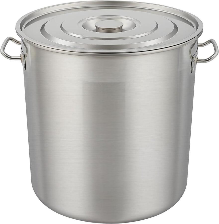 Grote soeppan Kookpan deksel Grote hoeveelheden koken Efficiënte warmtegeleiding 50 liter Zilverkleurig