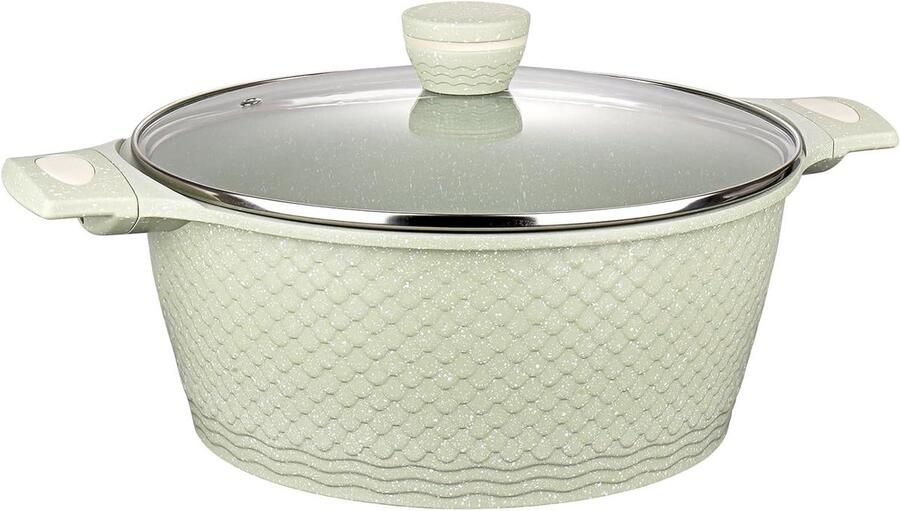 Grote Soeppan Kookpan Stoofpan Grote Porties Koken Pfas Vrij Graniet 6.6L 28CM Groen