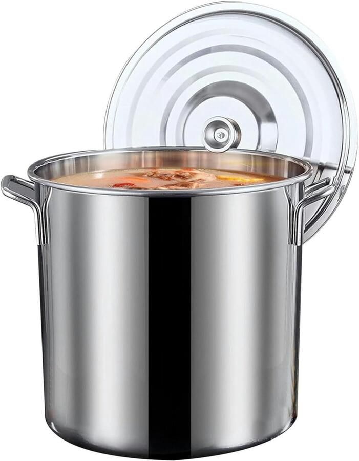 Grote Soeppan Kookpan Voorraadpan Grote Hoeveelheden Koken Roestvrij Staal 6 Liter Zilver
