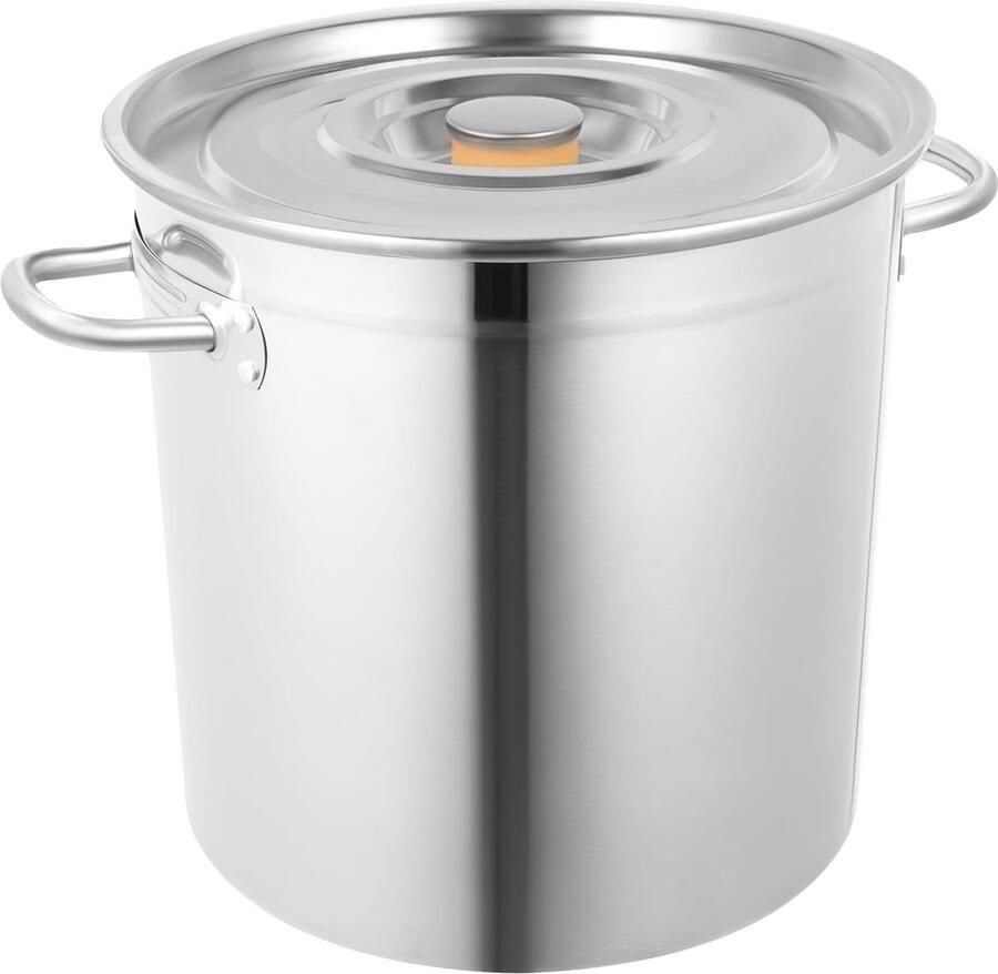 Grote Soeppan RVS 50 Liter met Glazen Deksel Professionele Voorraadpan voor Koken en Warmhouden
