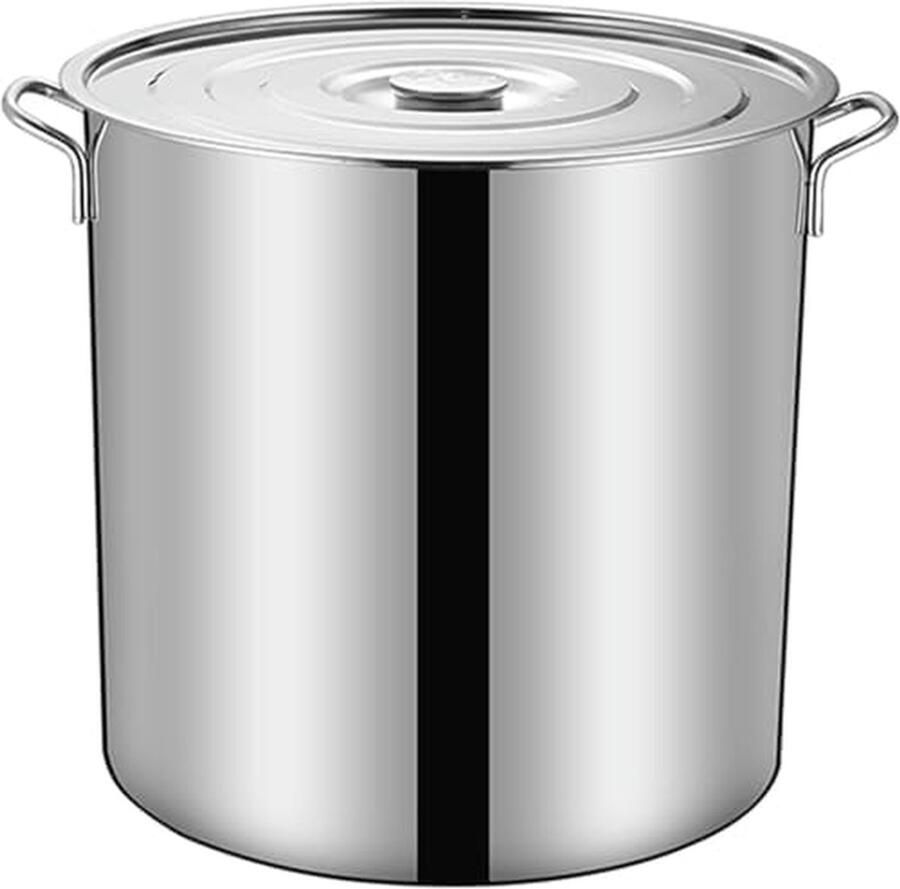 Grote Soeppan Soepketel Deksel Koken Stoven Verdikt Roestvrij Staal 50x28cm Zilverkleurig